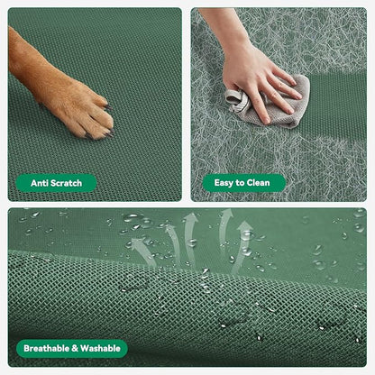 Elevated Dog Bed Raised Outdoor Dog Cot for Extra Large Dogs, Installation Requires No Tools, Frame with Washable Cooling Breathable Mesh Anti-Slip Feet, Indoor Pet Bed, Green, 48.8 Inches