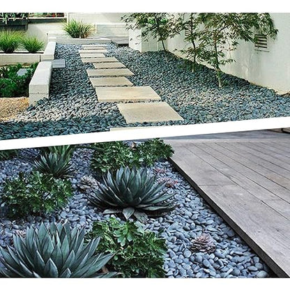 45 LB Mexican Beach Pebbles, 0.4-1 Inch Natural Unpolished Bulk Rocks, Decorative River Rocks for Landscaping Garden Paving Plant, Rocks for Walkways and Outdoor Decorative Stone, Grey