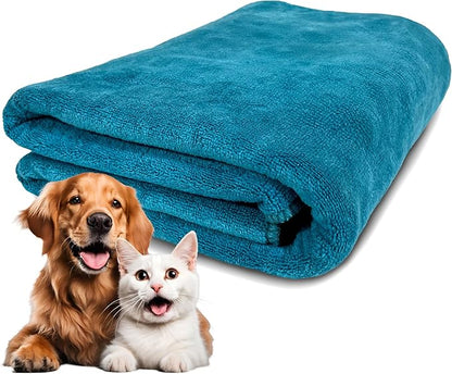 Extra Large Dog Towel Soft Absorbent Bath Pet Towels for Drying Dogs, Elastic Terry Microfiber Soft Towel, Machine Washable, Quick Dry, Multipurpose (L, XL, 2XL) (Green, XL)