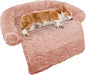 GGIB Calming Dog Bed Fluffy Plush Dog Mat for Furniture Protector with Removable Washable Cover for Large Medium Small Dogs and Cats (Medium, Pink)