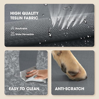 Elevated Dog Bed, Raised Outdoor Dog Bed for Extra Large Sized Dog, Portable Cooling Pet Cot with Breathable & Washable Mesh, Indoor & Outdoor Pet Hammock with Skid-Resistant Feet.