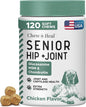 Glucosamine for Dogs Hip and Joint Supplement - 120 Soft Chews for Senior Dogs with Glucosamine, Chondroitin, MSM, Vitamin C, and Omegas - for Mobility, Cartilage, and Joint Health