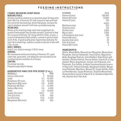 Formula 707 Daily Essentials Equine Supplement, 12 lb Bag – Complete Vitamins and Minerals for Superior Health and Condition in Horses