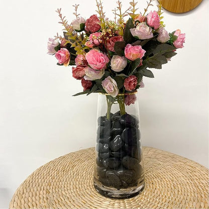 2 lbs Black Pebbles for Indoor Plants, 1-2 Inch Decorative River Rocks for Planters, Landscaping Stones, Vase Fillers and Outdoor Garden