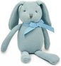 100% Organic Cotton Baby Toys Blue Bunny Rabbit Stuffed Animals for Newborn 7.1"