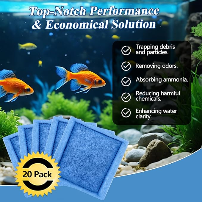 Aquarium Filter Cartridge for Fish Tank: 20-Pack for Rite-Size C & EZ-Change #3 Replacement Cartridge Compatible with Marineland Penguin PRO 275/375 & Original 200/350 & Aqua-Tech Filter 20-40/30-60
