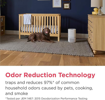 Frigidaire PureA300 HEPA Air Purifier for Small Bedrooms, Covers up to 850 Sq. Ft., 3-Stage Filtration, Energy Star Certification, Air Quality Monitoring, Smart Mode, Ultra Quiet, White