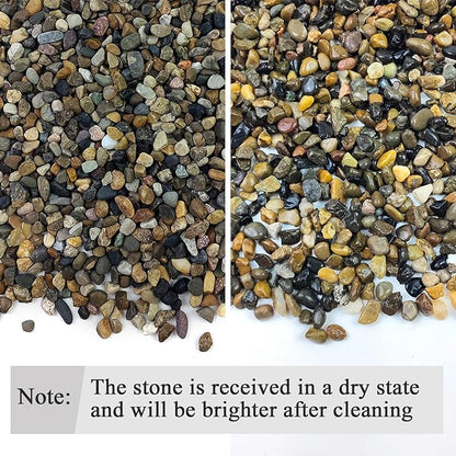 10LB Pea Gravel for Landscaping,1/4 Inch Aquarium Gravel. Decorative River Rocks for Fish Tank Succulent Vase Cactus Bonsai Plant Soil Cover and Outdoor Landscaping Rocks