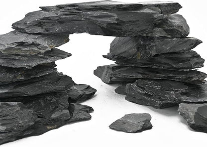 Aquarium Rocks 10LB Natural Slate Rock for Aquarium Landscaping for Terrariums, Reptile Habitats & Creative Aquascaping-3 to 8 Inches