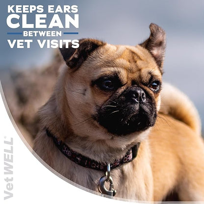 EarWELL by VetWELL Dog Ear Wipes - Otic Cleaning Wipes for Infections and Controlling Ear Odor in Pets - 100 Count