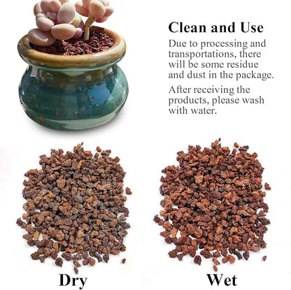 5 lbs Red Lava Rocks for Plants,1/4 Inch Crush Volcanic Rock Gravel Potting Mix for Succulent Cactus Bonsai Aquarium Fire Pits and Garden Landscaping