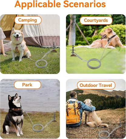 Dog Tie Out Stake, Heavy Duty Dog Tie Out Stake for Large Dogs up to 210 lbs, Ground Anchor for a Dog Cable, Leash, Lead Tether, Dog Accessories Trampoline Stakes 1-Pack (Black)