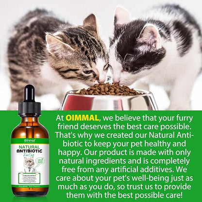 2PACK Antibiotics for Cats, Cats Antibiotics for Injections, Natural antibiotic for Cat Immune & Allergy Relief, Cough Relief, Yeast Injection, UTI Treatments, Cat Antibiotic Supplement Drops, 2*60ML
