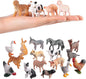 16Pcs Small Animals Figures, Realistic Farm Animals Toys for Cupcake Toppers, Learning Educational Toys, Birthday Party Favors Gift for Kids