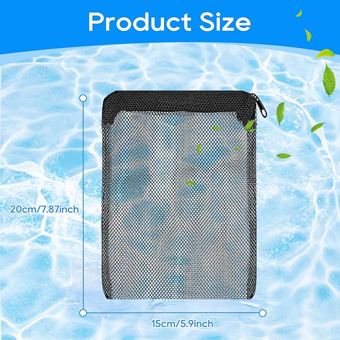 20PCS Aquarium Filter Media Bags for Aquarium with Zipper, Fine Mesh Bag Reusable Strong Polyester for Activated Carbon, Bio Filter Balls, Ceramic Rings, Filter Stones 7.8" x 5.9"
