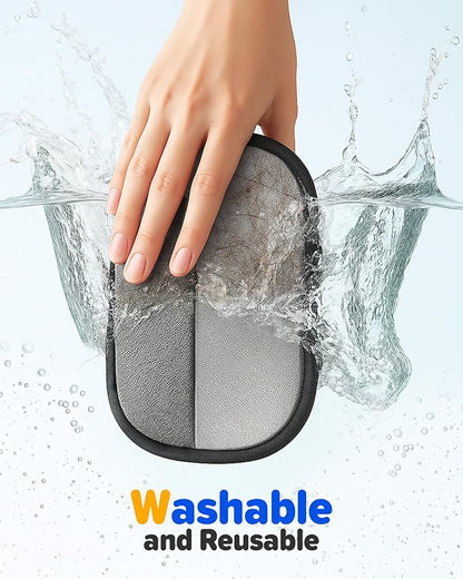 2025 Thickened Electrostatic Pet Hair Removal Gloves (2 Pcs) - Reusable Strong Grooming Gloves for Cats & Dogs, Hair Remover for Couch, Furniture, Carpet, Car Seats & Clothing (Blue)