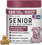 12-in-1 Multivitamin for Senior Dogs - 120 Senior Dog Vitamin and Supplement Soft Chews for Hip and Joint - Advanced Formula with Glucosamine, Omega 3,6,9, Vitamins, Probiotics - Made in The USA
