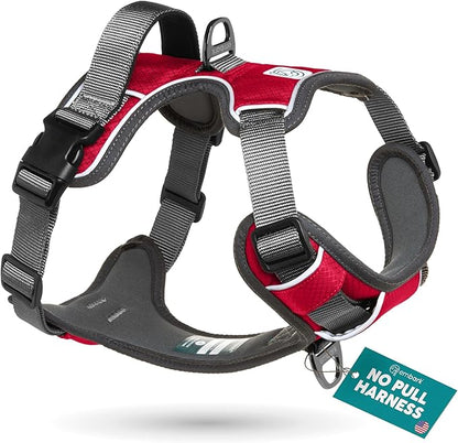Embark Adventure Dog Harness, Reflective Trim No Pull Dog Harnesses for Small Sized Dogs - Military Grade Nylon, Front Clip with Gel Lined Handle.