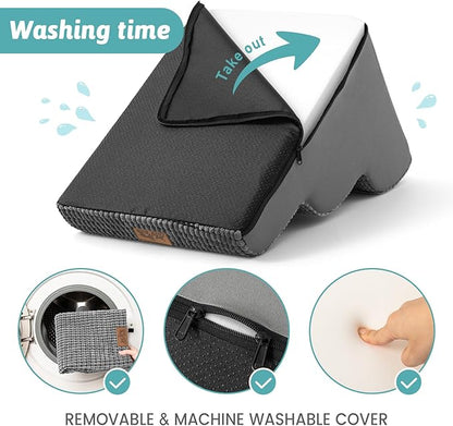 Dog Stairs for High Bed 22.6" H, Small Dog Step for Puppy, Older or Cat, Curved Ramp for Car, Ladder with High Density Foam, Lightweight, Durable, 15.7x33x22.6 inch, 5 Step, Light Grey