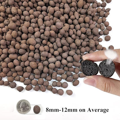 2 lbs Clay Pebbles for Plants, 8-12 mm Leca Clay Balls for Indoor Plants, Orchid Potting Mixes, Hydroponic Growing, Aquaponics, Potted Top Dressing and Drainage