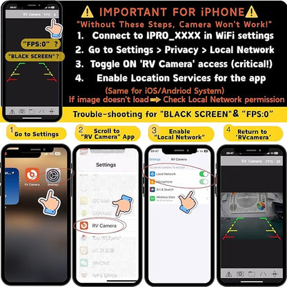 EWAY WiFi Magnetic Hitch Wireless Backup Rear/Front View Camera Rechargeable Battery for Easy Hitching of Gooseneck Horse Boat Travel Trailer/Fifth Wheels/RV/Camper Reverse for iPhone iPad Android