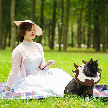 Adjustable Cat Collar Soft to Stop Licking After Surgery for Kitten, Alternative to Cone of Shame, Donut Cone for Cats, Pet Elizabethan Collar (Cow, Medium)