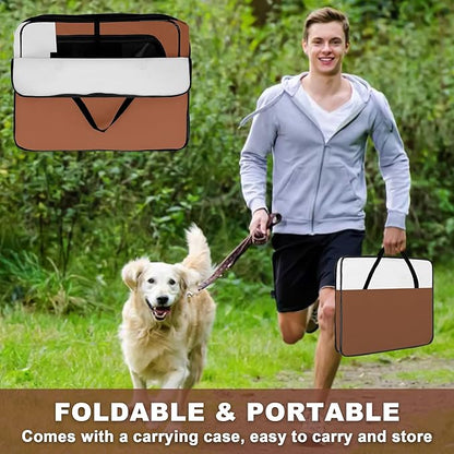 Dog Playpen, Portable Pet Play Pen for Cat, Puppies, Rabbits, Chickens, Foldable Large-Capacity Pet Tent for Indoor/Outdoor Travel Camping Brown