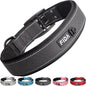 Fida Heavy Duty Dog Collar 1.5” Width, Ultra Soft Neoprene Padded, Adjustable Reflective Nylon Pet Collar with Two Metal Pin Belt Buckle for Large/X-Large Breeds (XL, Black)