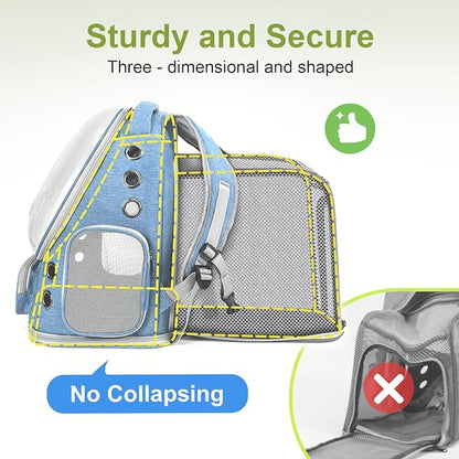 Expandable Cat Backpack,Cat Bubble Backpack Carrier for Carrying Cats, Pets and Small Dogs,Airline-Approved,Designed for Travel, Hiking, Walking,Car （Blue