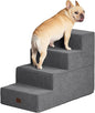 EHEYCIGA Dog Stairs for Bed 20" H, 4-Step Extra Wide Dog Steps for High Bed, Pet Steps for Small Dogs and Cats, Non-Slip Balanced Pet Ramp Indoor, Grey