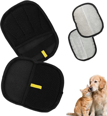 2pcs Pet Hair Removal Gloves, 2 Style Reusable Pet Hair Static Remover Mitt Glove for Cat Dog Sofa Furniture Carpet Curtain Bed Sheet Clothes Car Seat Cleaning Tool (Regular & Five Finger Style)