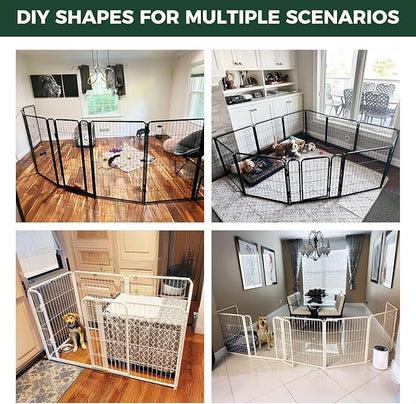 FXW Homeplus Unleashed Indoor Dog Playpen - Stress-Free and Safe Play, Heavy Duty 24 Inch 4 Wire Panels Dog Pen for Puppy and Small Dogs, White│Patented