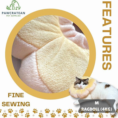 Adjustable Comfy Flower Style Elizabeth Collar for Cats Puppies Soft Recovery Cone Pet Protective Neck Collar (Yellow, Small)