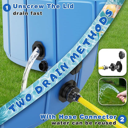 Foldable Dog Swimming Pool, Totiro 91"x16" Oversize Collapsable Hard Plastic Portable Bathing Tub for Pet Dog Kiddie Pool Indoor and Outdoor Leakproof PVC Play Pool for Large Dogs Pets Puppy Kids Blue