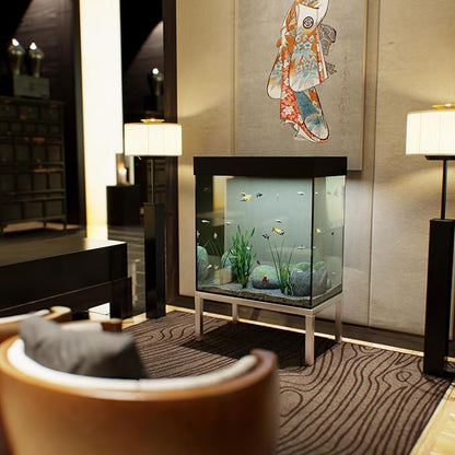 18 in X 24 in. Aquarium Stand | Industrial Style Aluminum Fish Tank Base with Open Frame Design