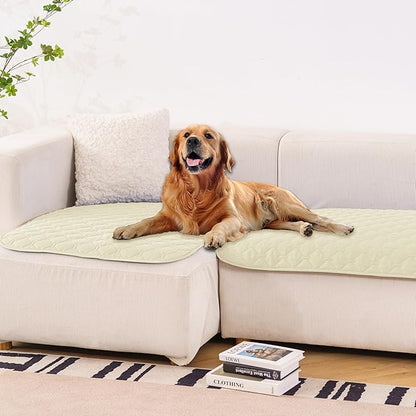 gogobunny 100% Double-Sided Waterproof Dog Bed Cover Pet Blanket Sofa Couch Furniture Protector for Puppy Large Dog Cat, Reversible (32x53 Inch (Pack of 1), Dark Cream/Light Cream)