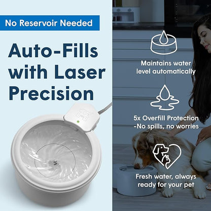 Always Full® 9" Pet Water Bowl and Bottle Pump Bundle, Self-Refilling, Clean Filtered Water, App-Enabled Hydration Monitoring, Easy Upgrade to Wall Unit, Cat and Dog Water Bowls