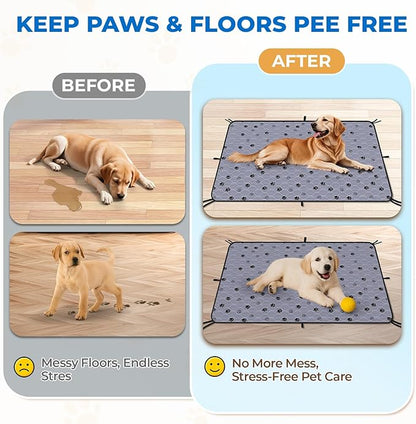 Fostanfly Washable Dog Pee Pads Extra Large 72''x80'' Instant Absorb Training Pads, Non-Slip Pet Playpen Mat Waterproof Reusable Floor Mat for Puppy/Senior Dog, Housebreaking & Incontinence