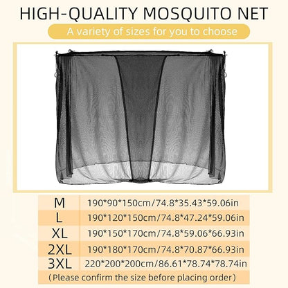 4 Corners Mosquito Net for Mosquiteros para Camas Bed Canopies Netting Bed Drapes Rectangular Mosquito Mesh for Camping Home Outdoor Travel(Black,L79 X W47 X H59 Inch,Opening)