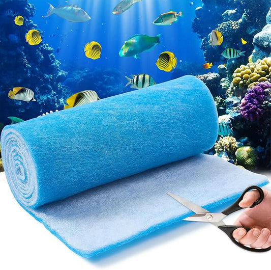 12" x 78" Aquarium Filter Sponge Fish Tank Pond Filter Media Filters Pad for Fish Tank,Filter Freshwater, Saltwater Aquariums, Reusable Fish Pond Filter Material, 0.59" Thick,Blue