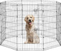 8-Panel Tall Dog Playpen Crate Fence Pet Kennel Play Pen Exercise Cage, 42-Inch, Black
