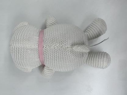 100% Organic Cotton Baby Stuffed Animals White Teddy Bear for Newborn 6.5"