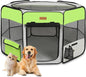 Dog Playpen, Portable Pet Play Pen for Cat, Puppies, Rabbits, Chickens, Foldable Large-Capacity Pet Tent for Indoor/Outdoor Travel Camping Green