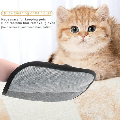 2 PCS Pet Hair Remover Glove Reusable cat and Dog Hair Remover Static dehairing Gloves for Sofas, Furniture, Carpets, car Seats, pet Grooming cat and Dog dehairing Tools