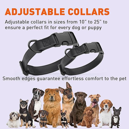 Dogline Biothane Waterproof Dog Collar with Quick Release Buckle Strong Coated Nylon Webbing with Odor- Proof for Easy Care Easy to Clean Fits Small Medium or Large Dogs, Black 3/4" W 12-19" L