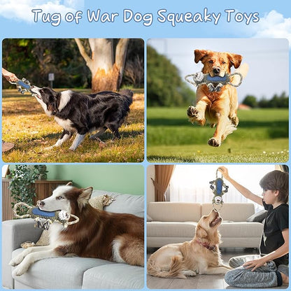 Funny Plush Dog Chew Toys, Squeaky Dog Toys, Interactive Tug of War Puppy Toys, Stuffed Dog Toys for Small, Medium and Large Dogs - Monkey