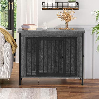 EasyCom 31.5" Small Dog Crate Furniture, Chew-Resistant Dog Crates for Small and Medium Dogs, Dog Kennel Furniture Indoor with 2 Doors and 3.94" Raised Feet, as TV Stand, End Table, Crate Table