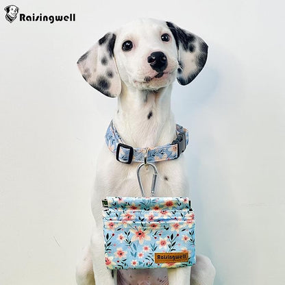 Dog Treat Pouch, Small Cotton Pocket Sized Training Holder, Hand Free Walking Fanny Bag with Carabiner, Self-Closing Pet Feed Snack Reward, Behavior Aids for Puppy Travel or Outdoor Use