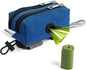 Dog Poop Bag Holder for Leashes - Dog Poop Bag Dispenser and Treat Holder with 2 Waterproof Pouches for Pet Waste Bags and Walking Accessories + 1 Free Roll - Leashrr 2.0 (Blue)