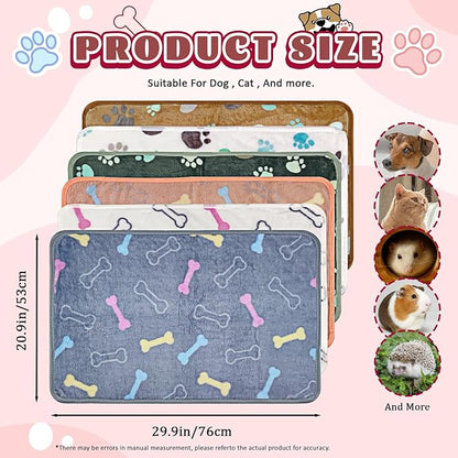 6 Pcs Washable Guinea Pig Blankets Absorbent Small Animal Fleece Bedding Waterproof Cage Liners Reusable Pet Pee Pad Sleep Mat Cover for Rabbit Rat Hamster Ferret Chinchilla Hedgehog (20"x30")